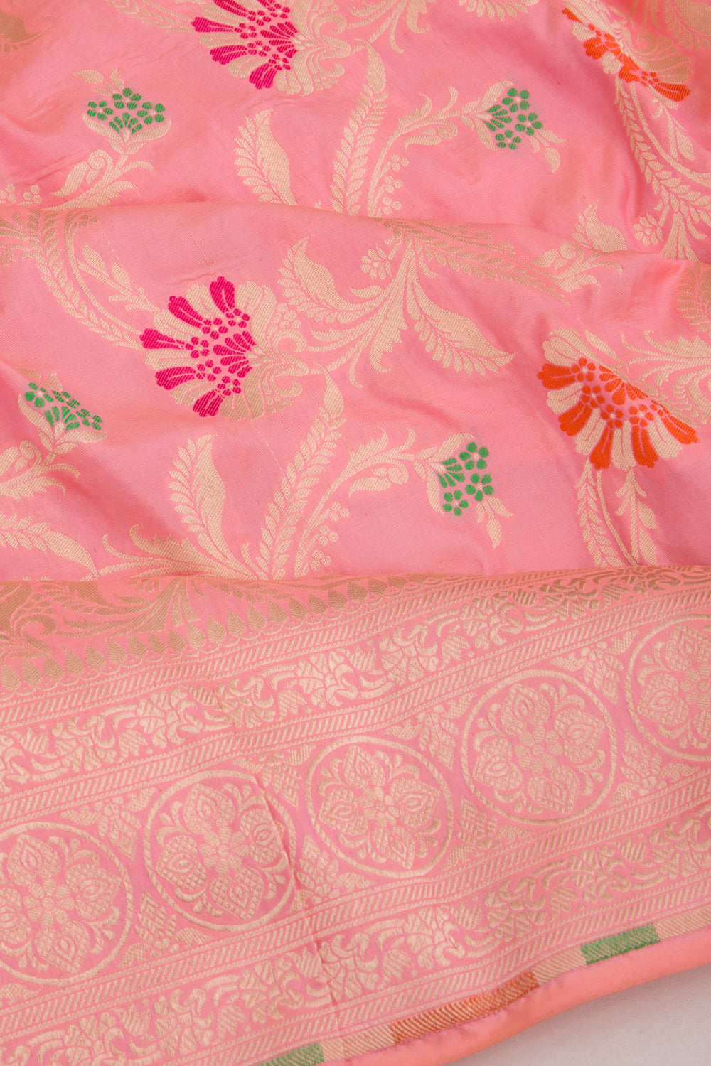 Banarasi Silk Jaal Baby Pink Saree