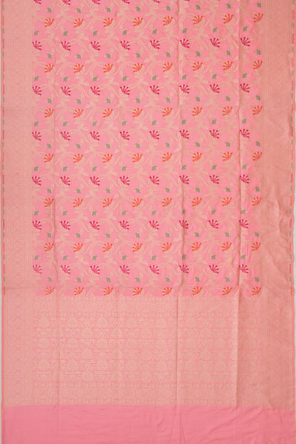 Banarasi Silk Jaal Baby Pink Saree