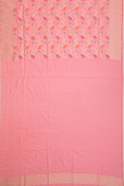 Banarasi Silk Jaal Baby Pink Saree