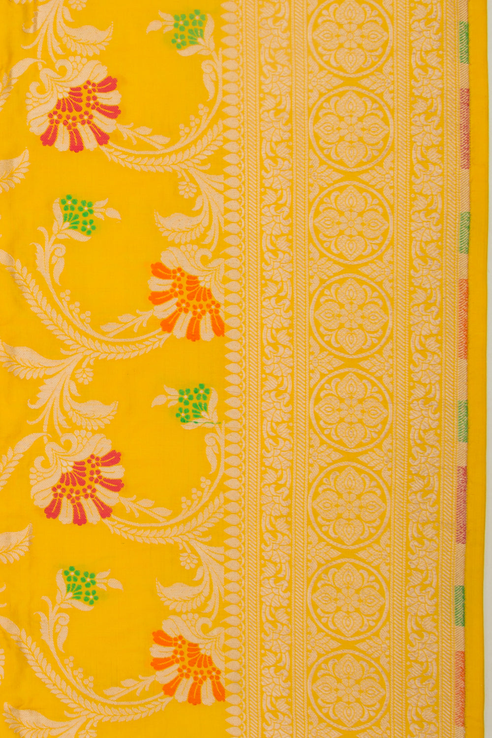 Banarasi Silk Jaal Yellow Saree