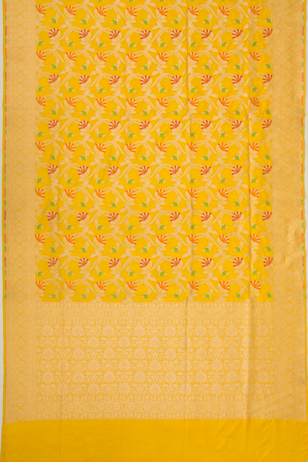 Banarasi Silk Jaal Yellow Saree