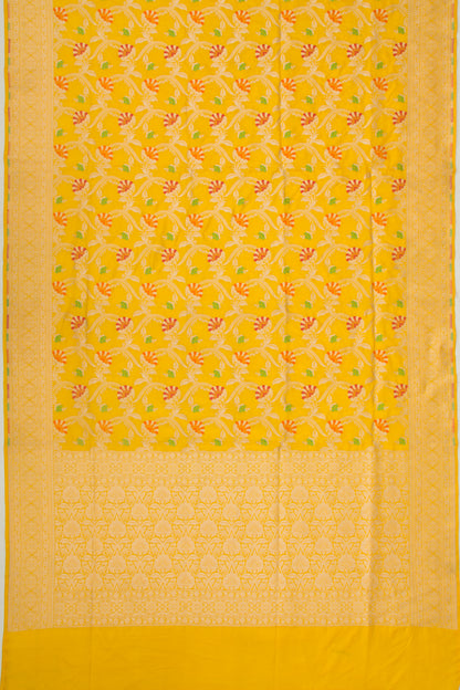 Banarasi Silk Jaal Yellow Saree