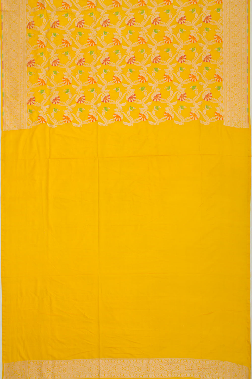 Banarasi Silk Jaal Yellow Saree