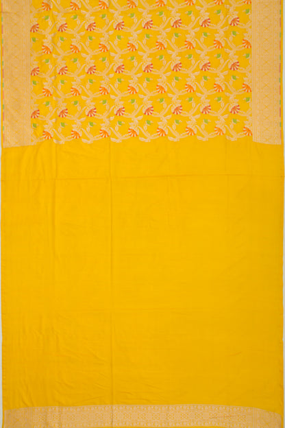 Banarasi Silk Jaal Yellow Saree