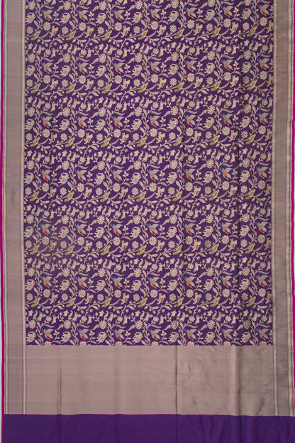 Banarasi Silk Shikargarh Jaal Purple Saree