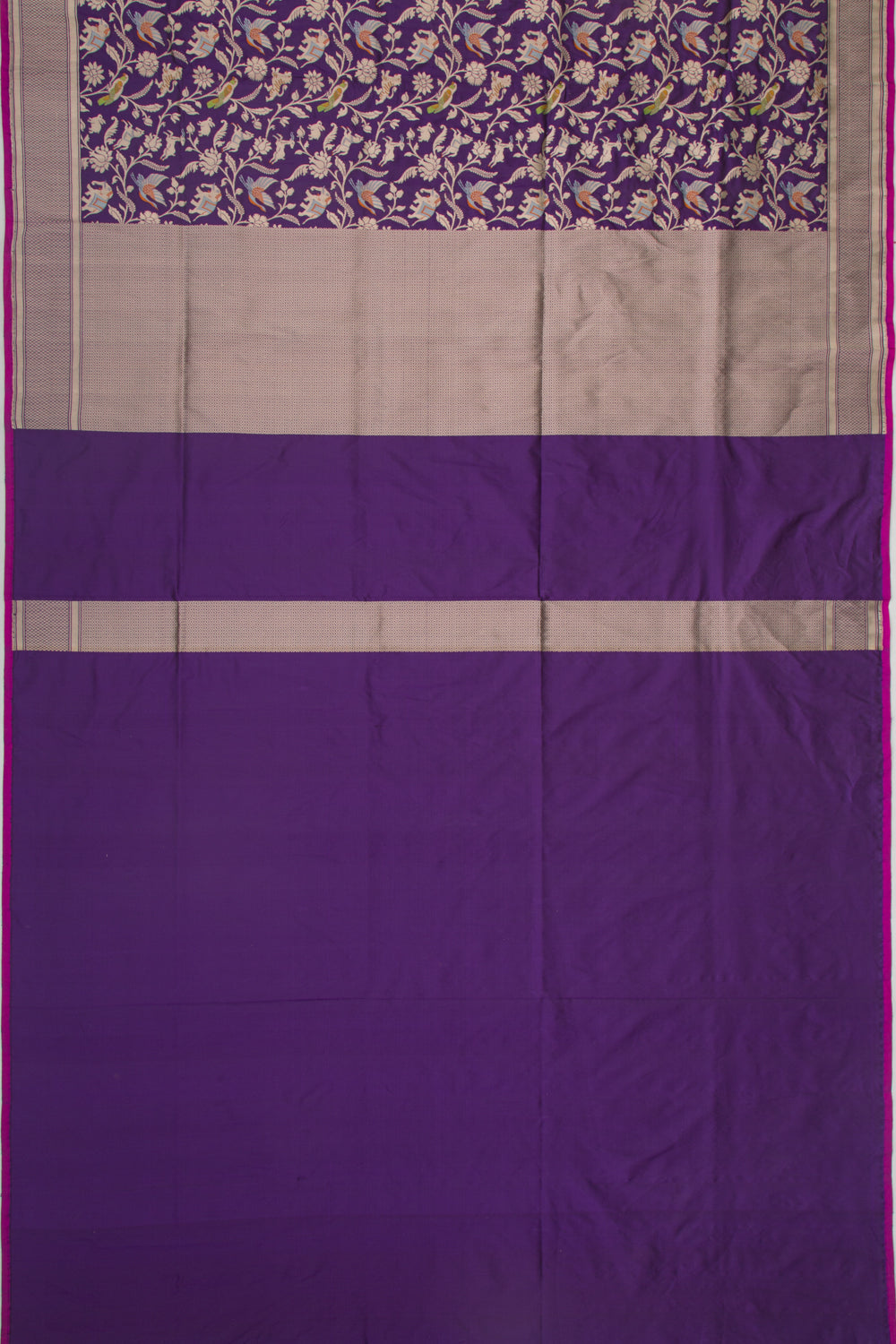 Banarasi Silk Shikargarh Jaal Purple Saree