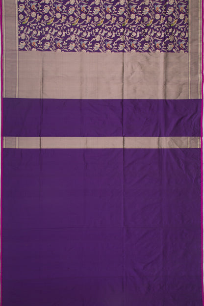 Banarasi Silk Shikargarh Jaal Purple Saree