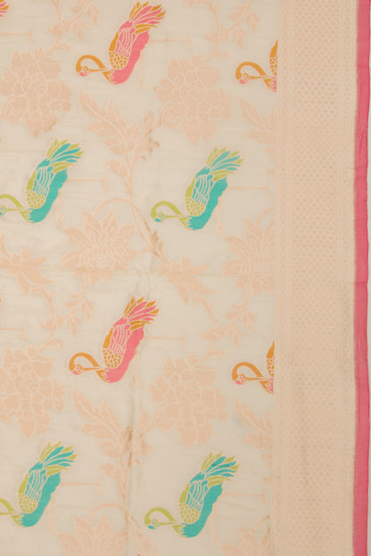Banarasi Silk Jaal Cream Saree