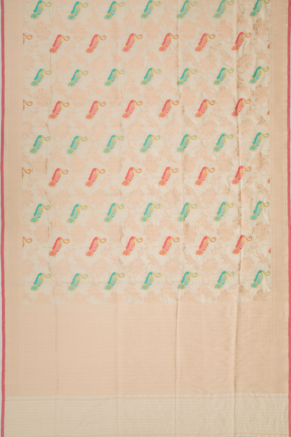 Banarasi Silk Jaal Cream Saree