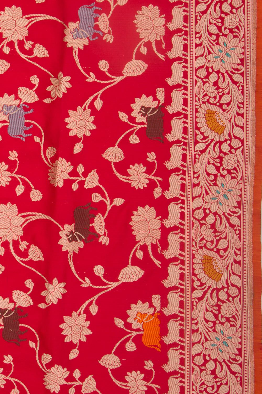 Banarasi Silk Jaal Red Saree