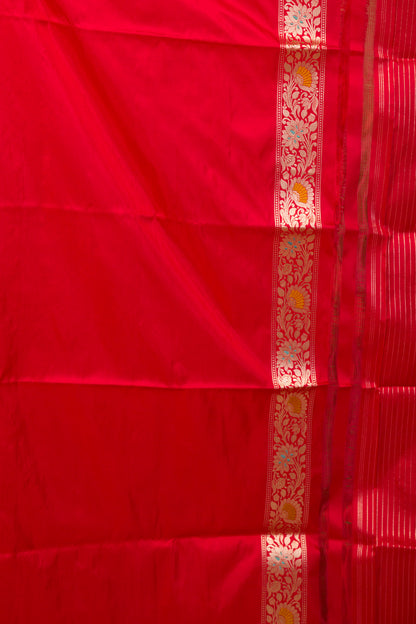 Banarasi Silk Jaal Red Saree