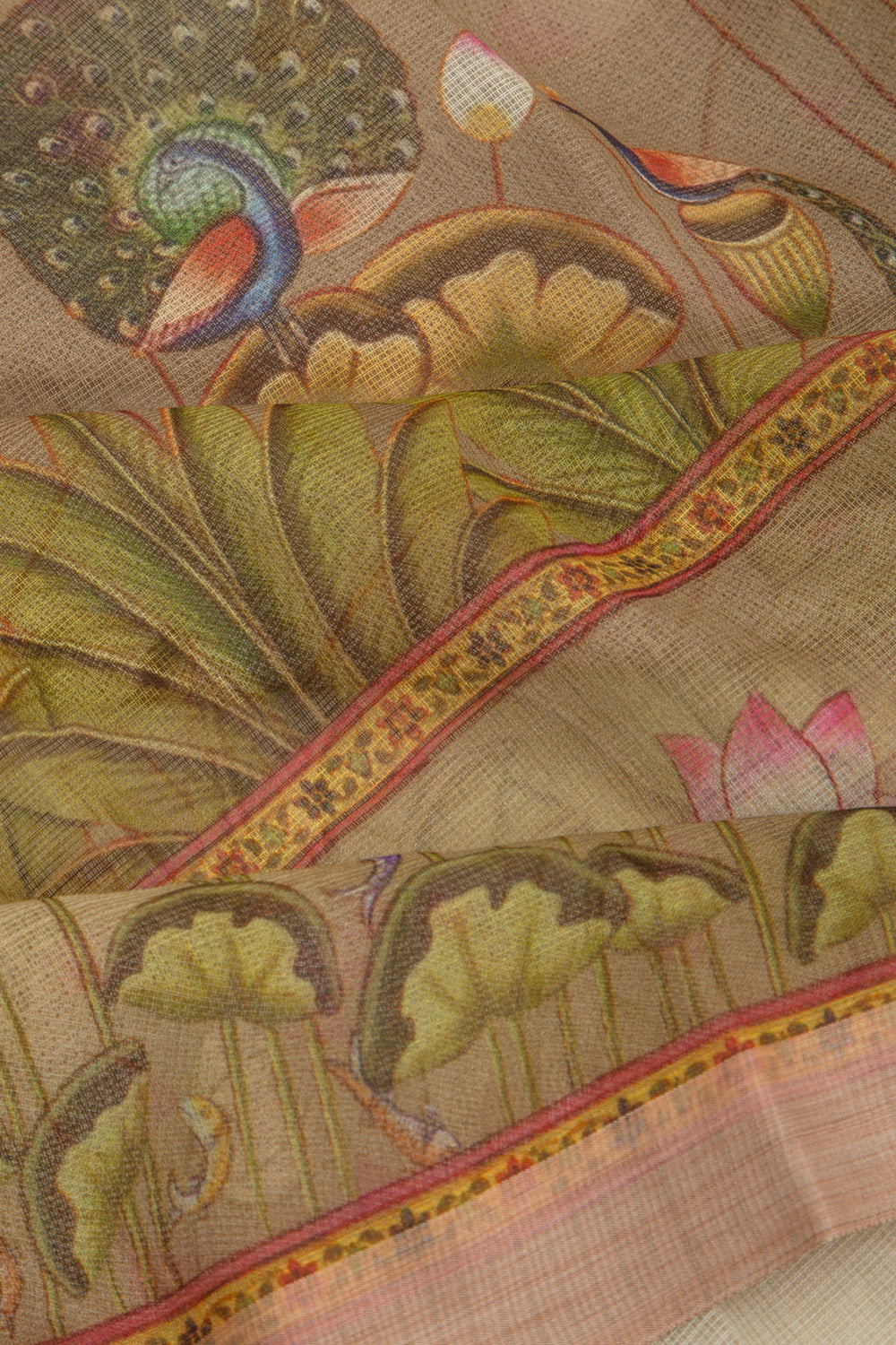 Kota Soft Silk Pichwai Printed Snuff Saree