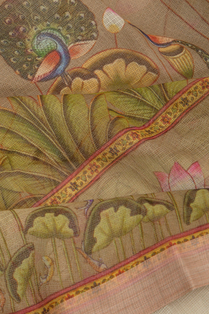 Kota Soft Silk Pichwai Printed Snuff Saree