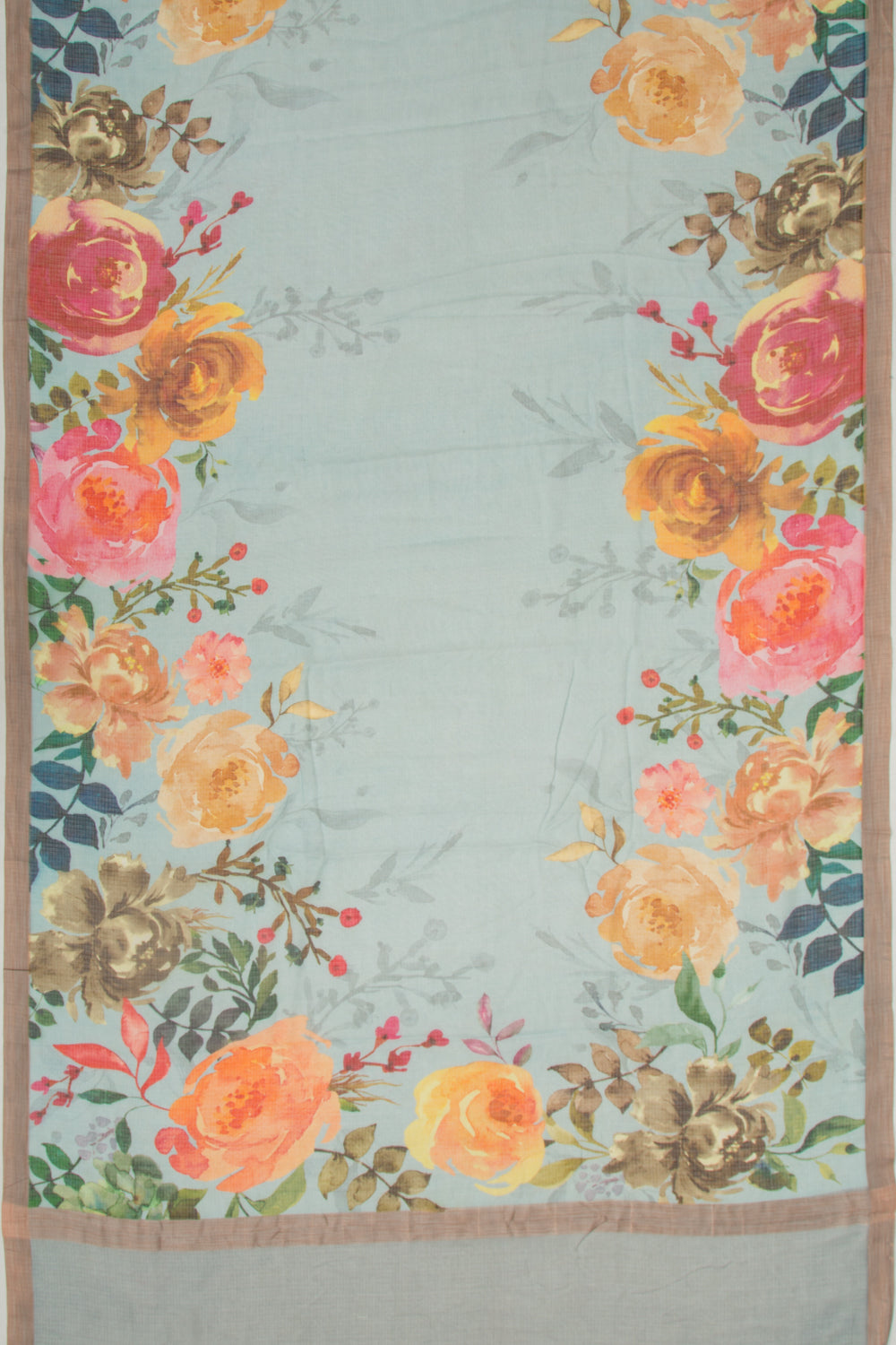 Kota Soft Silk Floral Printed Blue Saree