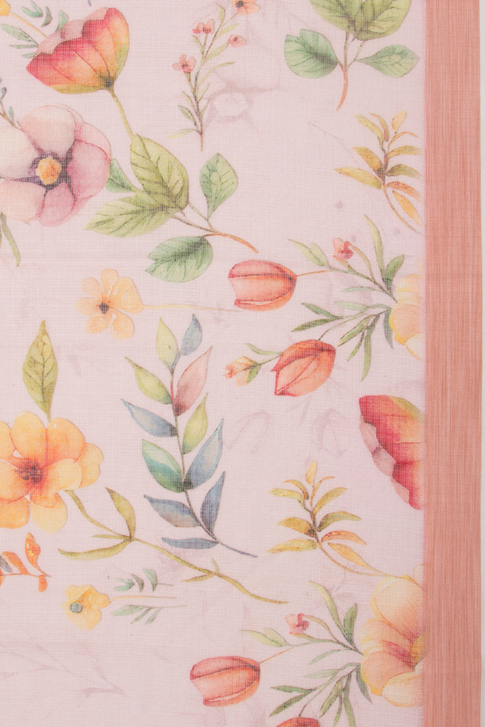 Kota Soft Silk Floral Printed Pastel Pink Saree