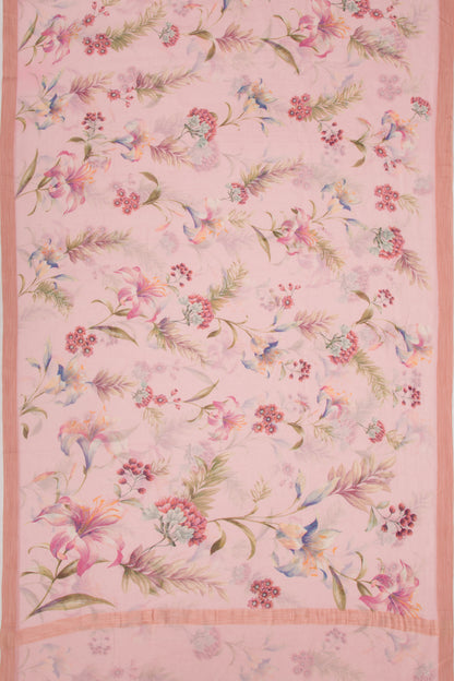 Kota Soft Silk Floral Printed Pink Saree