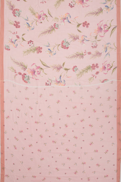 Kota Soft Silk Floral Printed Pink Saree
