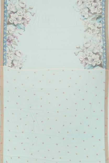 Kota Soft Silk Floral Printed Sky Blue Saree
