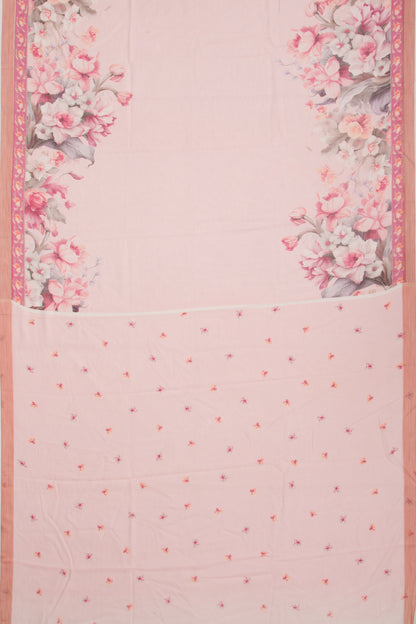 Kota Soft Silk Floral Printed Pink Saree