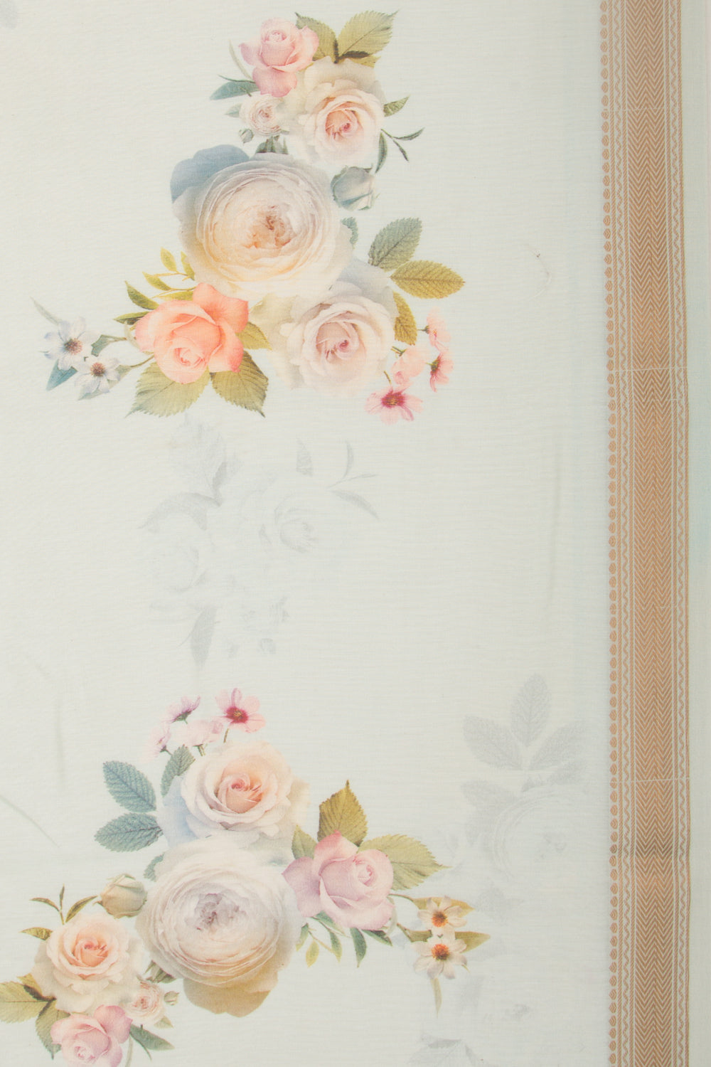 Chanderi Silk Floral Printed Pastel Green Saree