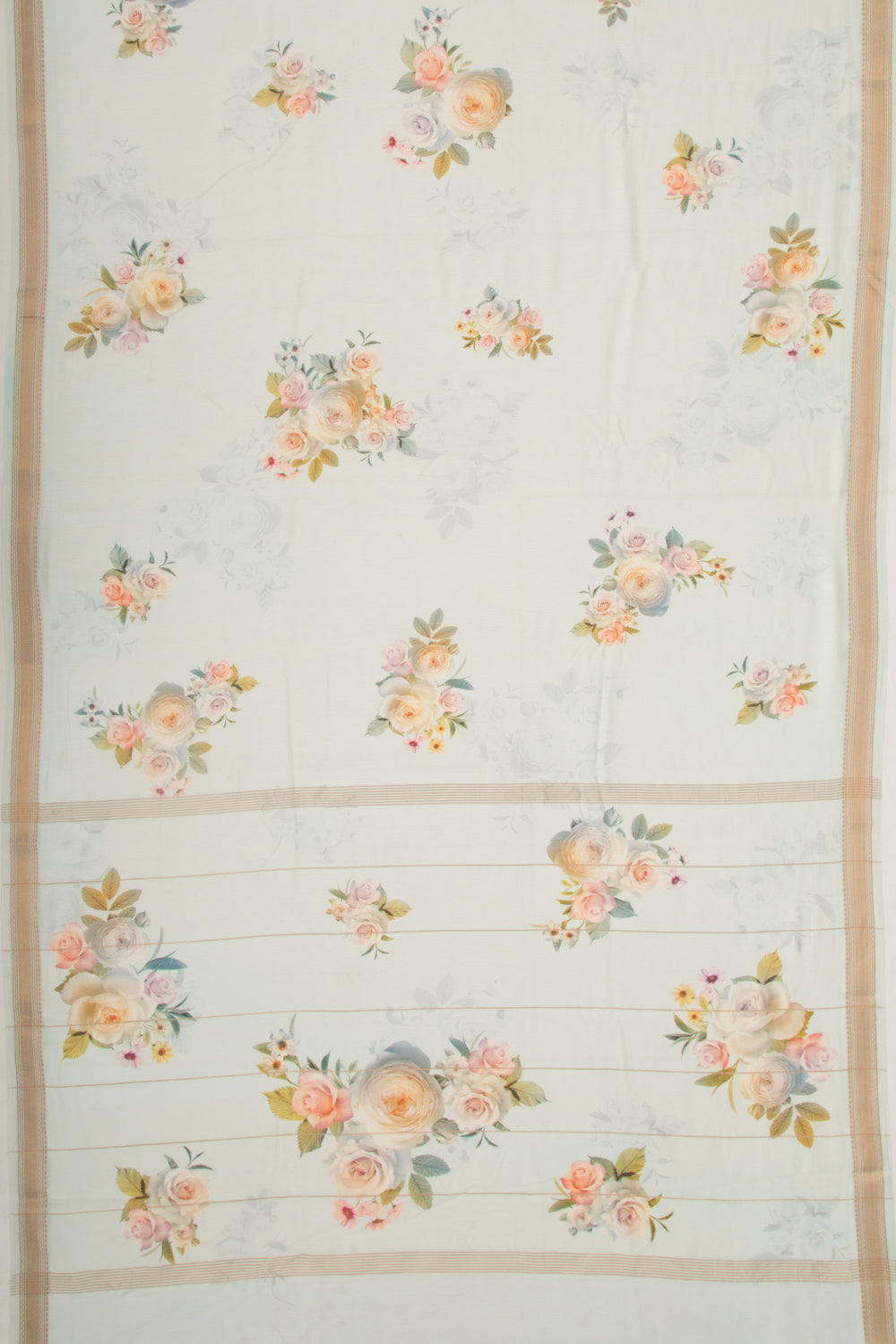 Chanderi Silk Floral Printed Pastel Green Saree