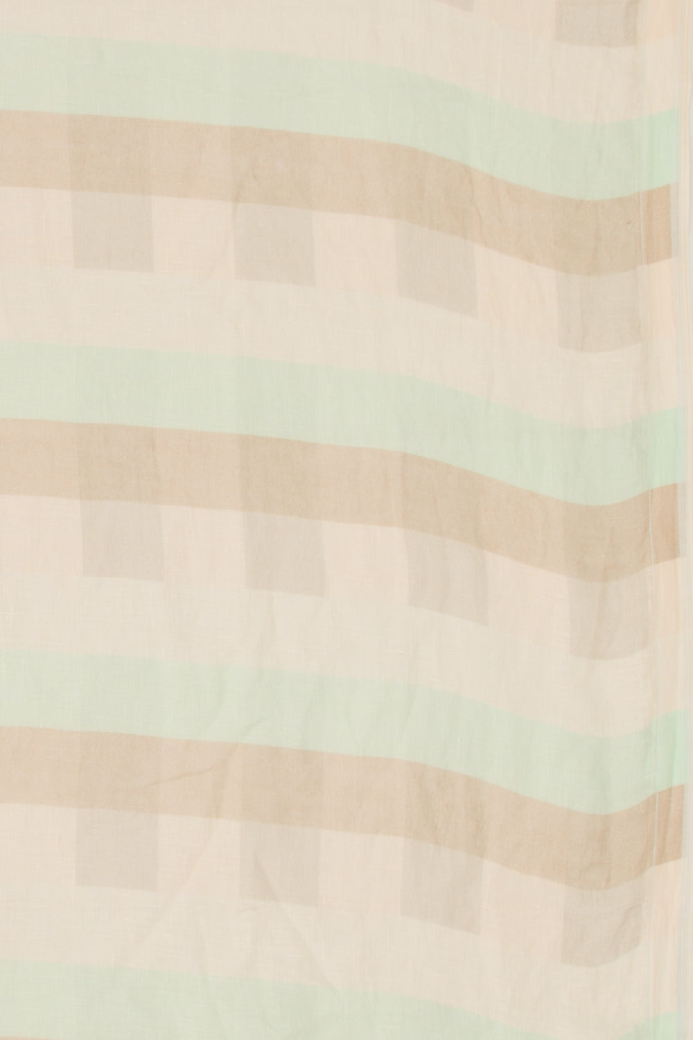 Linen Geometrical Lines Cream Saree