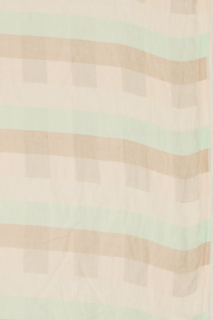 Linen Geometrical Lines Cream Saree
