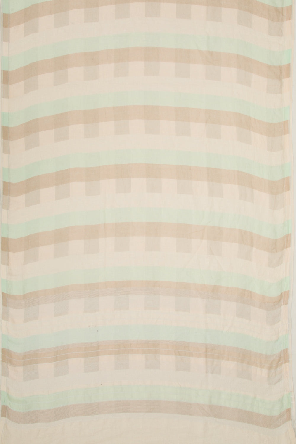 Linen Geometrical Lines Cream Saree