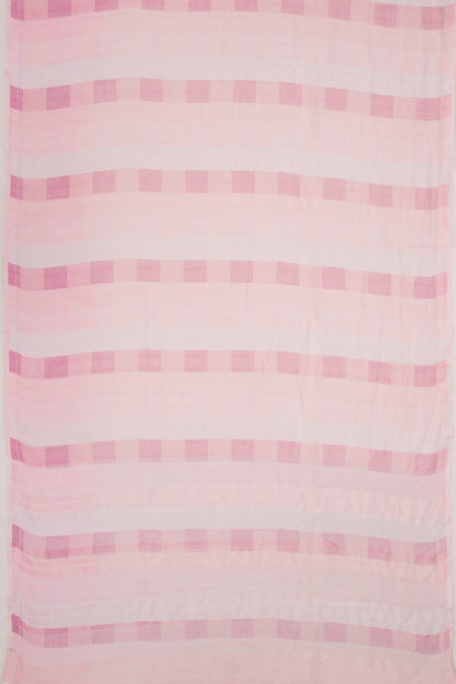 Linen Geometrical Lines Baby Pink Saree