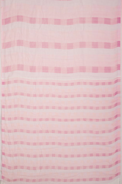 Linen Geometrical Lines Baby Pink Saree