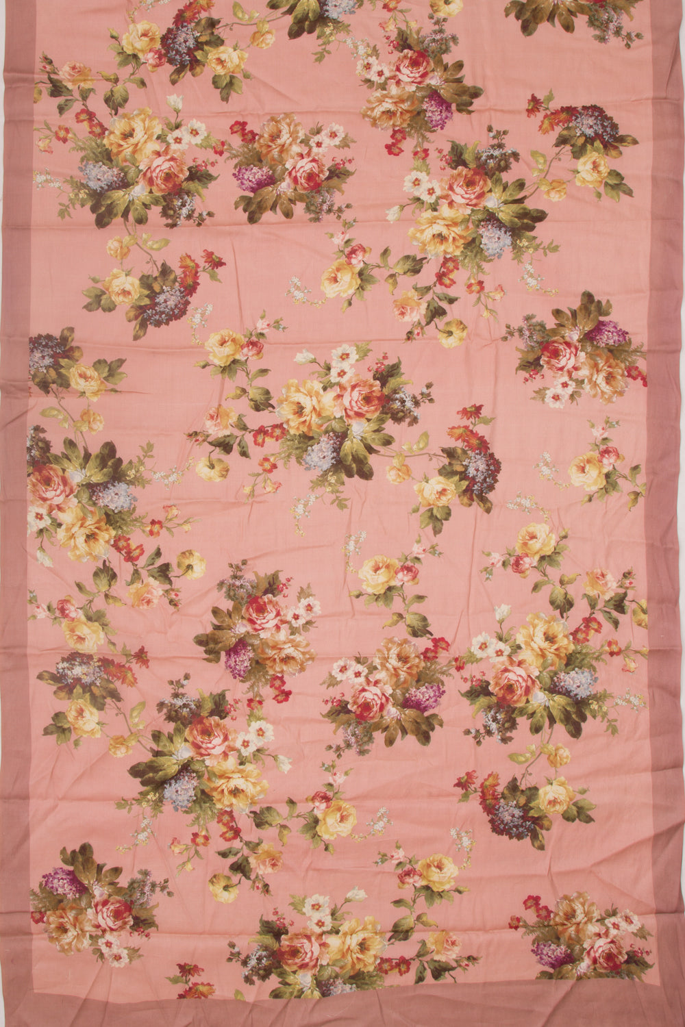Tussar Floral Printed Peach Saree