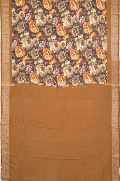Chanderi Silk Floral Printed And Butta Multicolour Saree