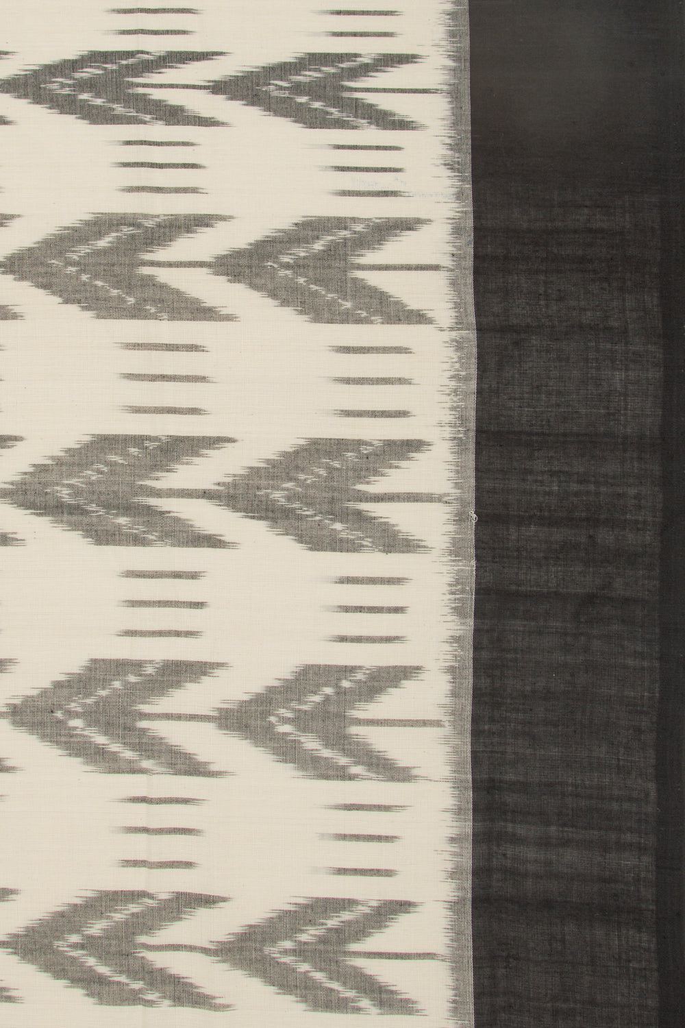 Pochampally Cotton Ikat White Saree