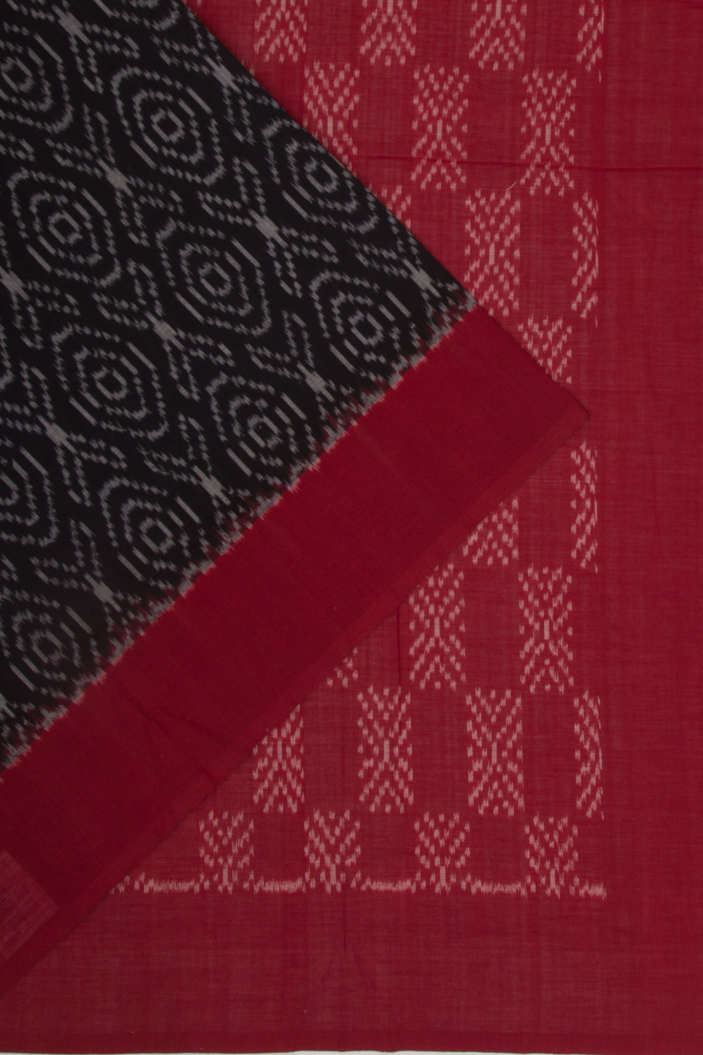 Pochampally Cotton Ikat Black Saree