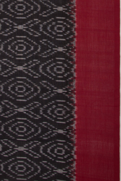 Pochampally Cotton Ikat Black Saree