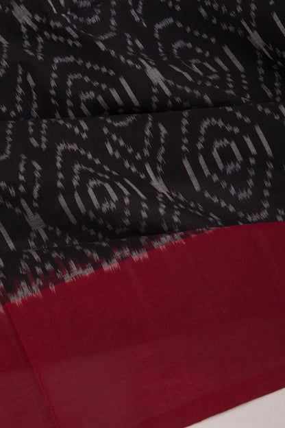 Pochampally Cotton Ikat Black Saree