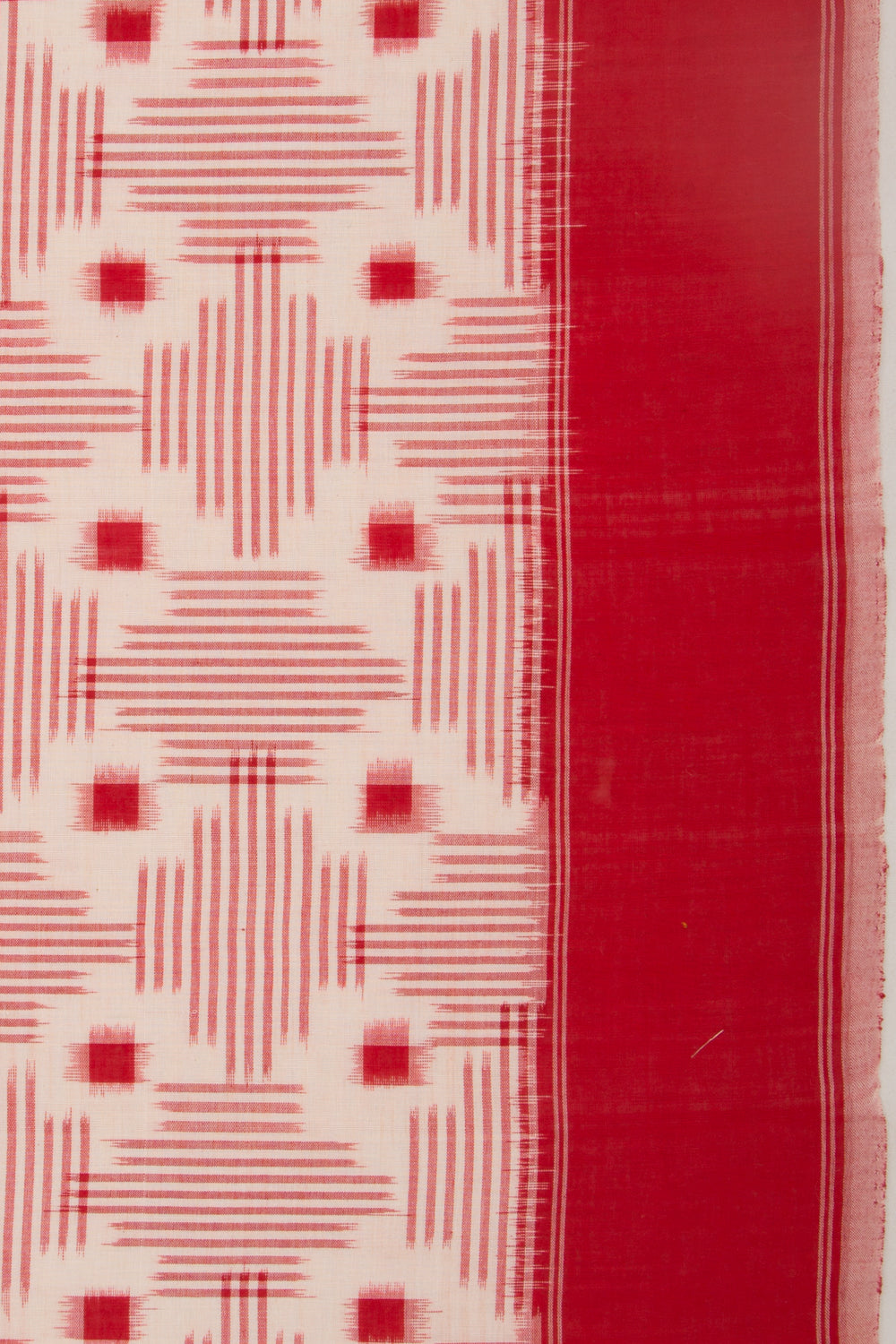 Pochampally Cotton Ikat White Saree