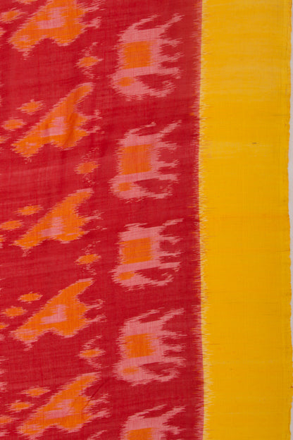 Pochampally Silk Ikat Red Saree