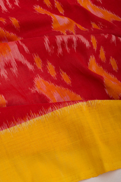 Pochampally Silk Ikat Red Saree
