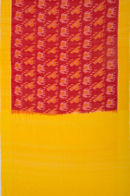 Pochampally Silk Ikat Red Saree