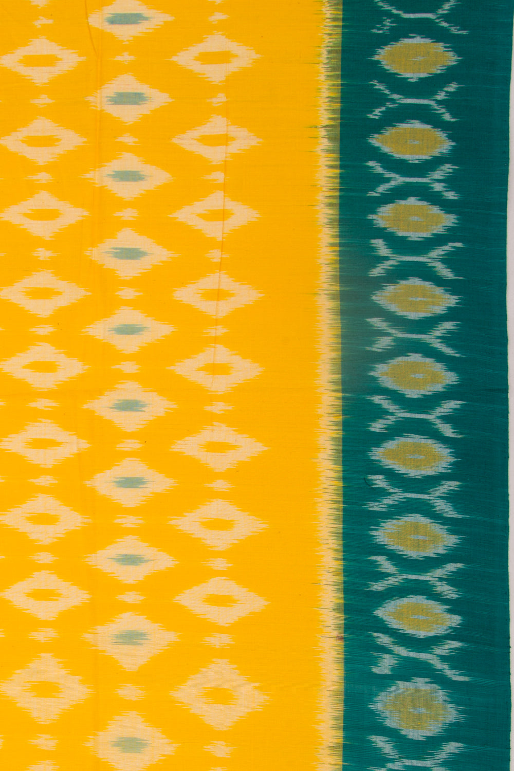 Pochampally Cotton Ikat Yellow Saree