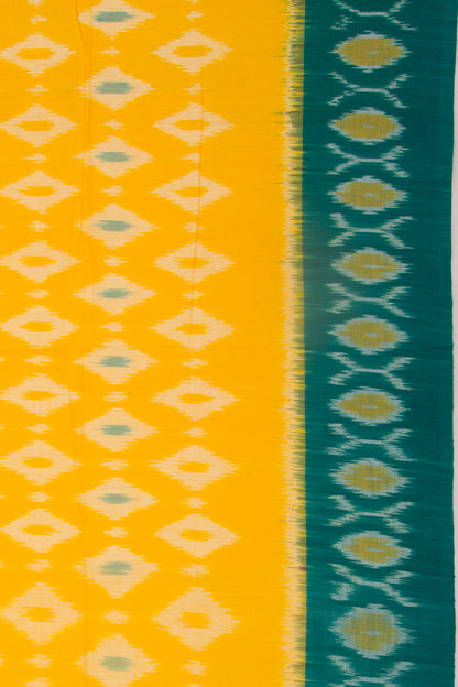 Pochampally Cotton Ikat Yellow Saree