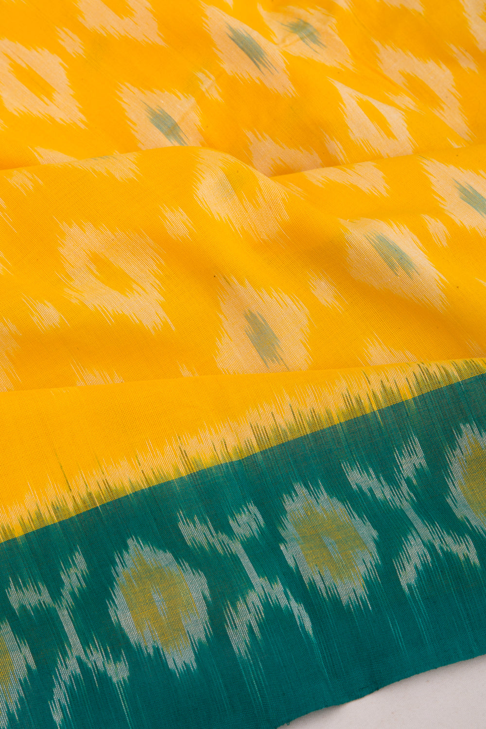 Pochampally Cotton Ikat Yellow Saree