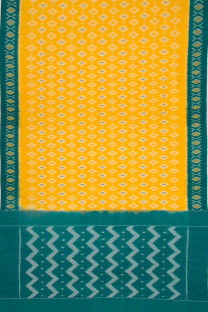 Pochampally Cotton Ikat Yellow Saree