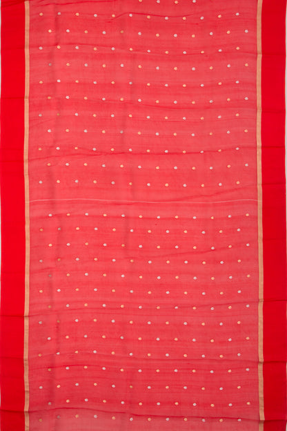Organza Half And Half Red Saree
