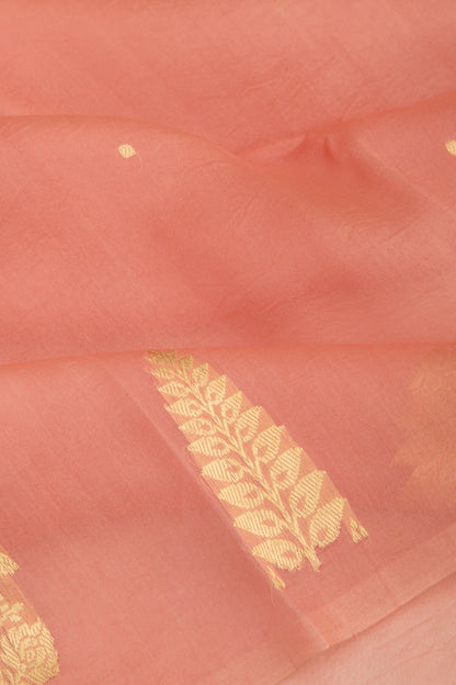 Organza Butta Peach Saree