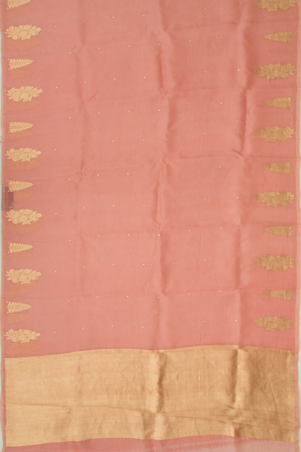 Organza Butta Peach Saree