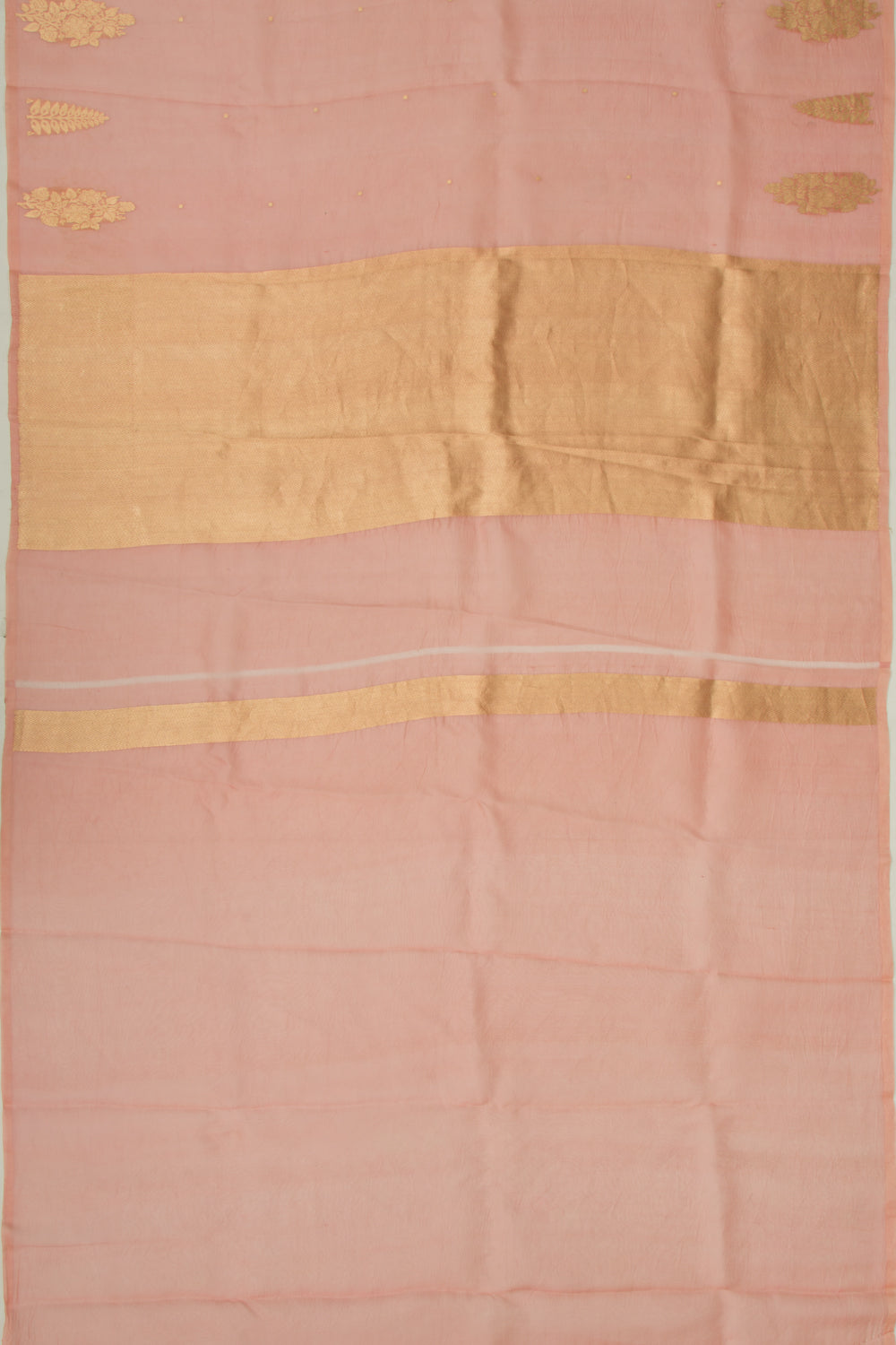 Organza Butta Peach Saree