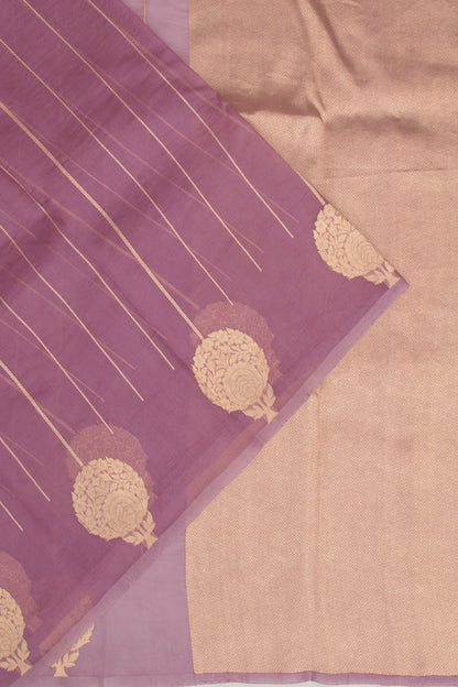 Organza Vertical Lines Lilac Saree