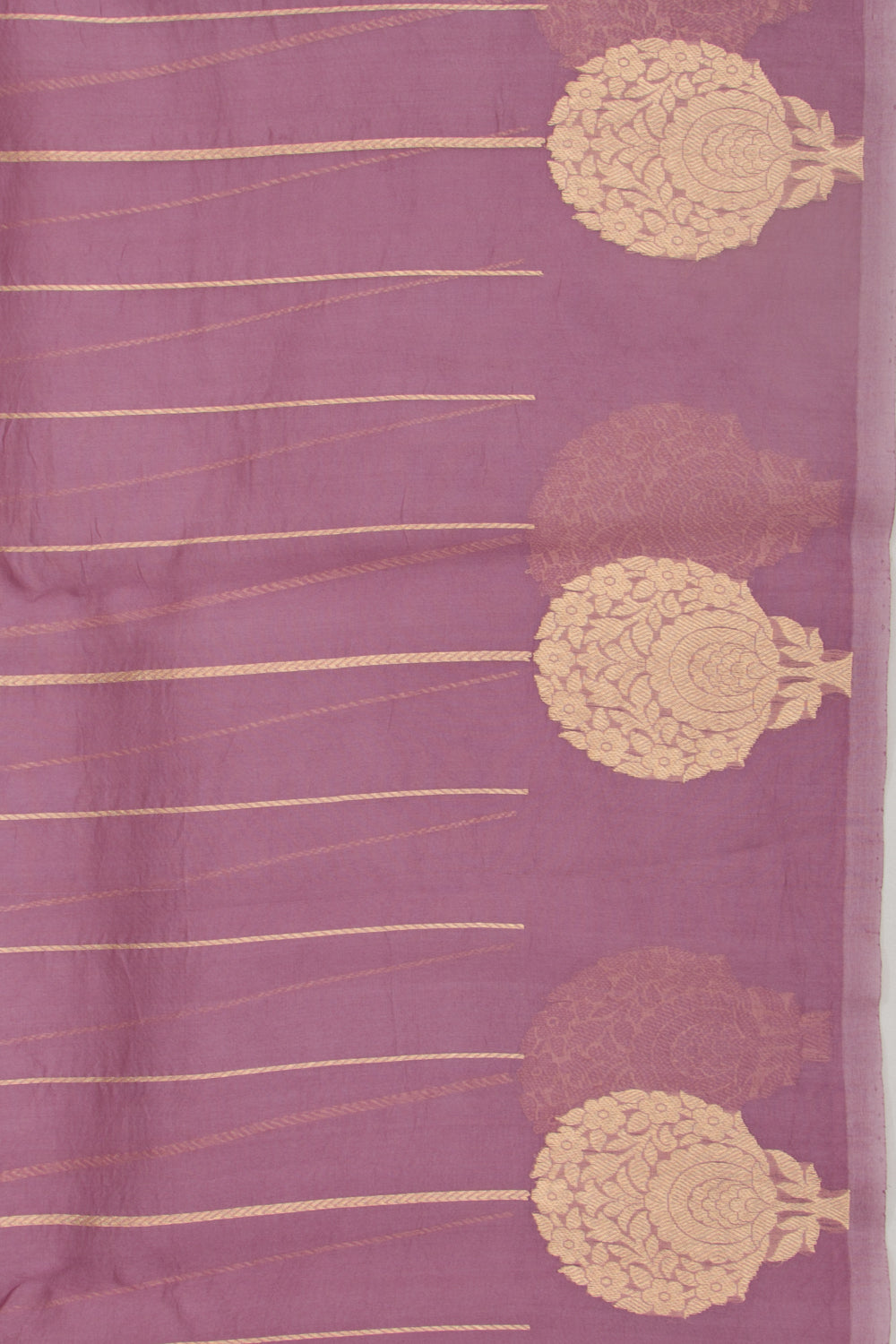 Organza Vertical Lines Lilac Saree